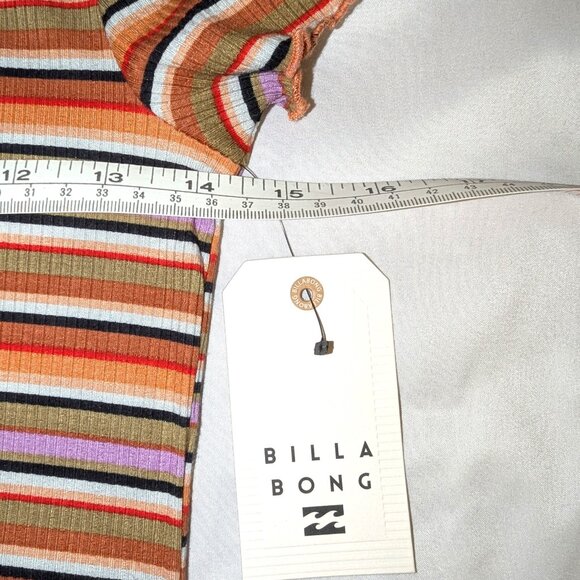 NWT Billabong | Lost In Time Knit Striped Short Sleeve Mini Dress | Size Small - Picture 9 of 10